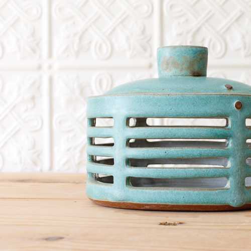 Garlic Box, Oval, Turquoise